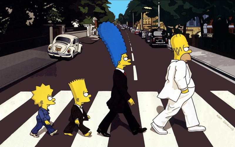 720P, road, simpsons, parody, abbey