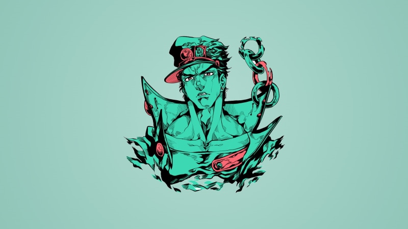 1080P, JoJos Bizarre Adventure: Stardust Crusaders  schoolboys  anime  Jotaro Kujo  turquoise  Japanese  pink