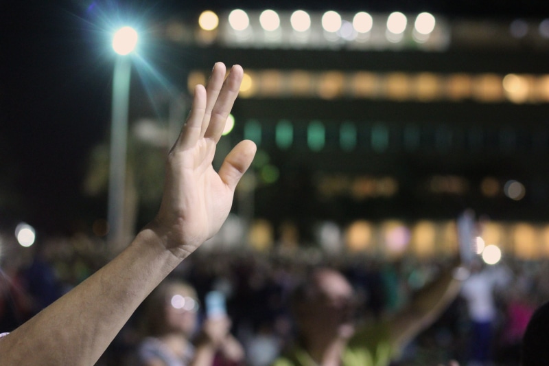 limb, music, body part, people, hands up, adoracion, event, illuminated, dios, pray, night, human hand, crowd, campaña, arts culture and entertainment