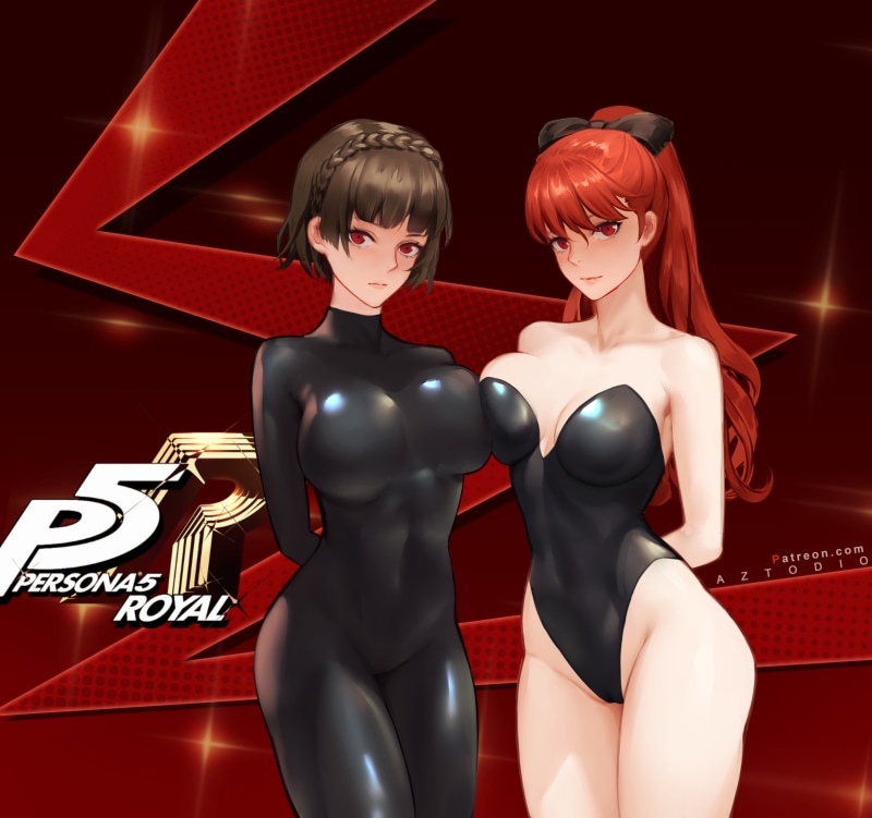 Azto Dio, Kasumi Yoshizawa, Persona 5 Royal, brunette, women, fan art, digital art, 5K, anime, artwork, redhead, anime girls, illustration, drawing, Makoto