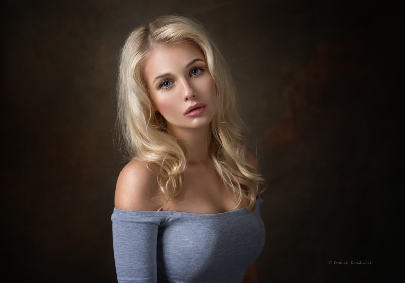 Christina, women, simple background, blonde, 500px, 1080P, model, portrait, Dennis Drozhzhin