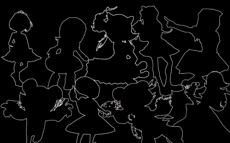 Annie (League of Legends), night, men, adult, outline, side view, people, black color, studio shot, black, black background, group of people, textile, real people
