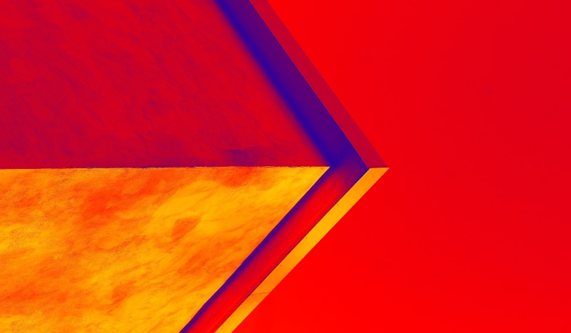 simple, nicholasfomin, red, arrows (design), Instagram, orange, corner, digital art, 4K, architecture