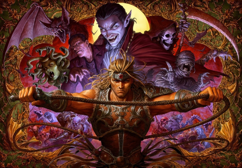 death, Castlevania, vampire (anime), Frankenstein, Dracula, whips, Medusa, Simon Belmont (Castlevania), 1080P, mummy, Gothic, Dave Rapoza, horror, bats