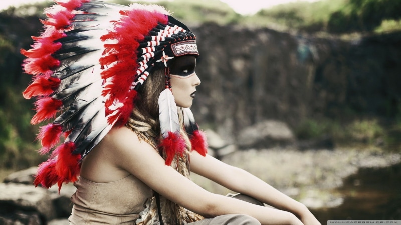 face paint, women, Indian makeup, 1080P, indian hat, model, women outdoors, makeup