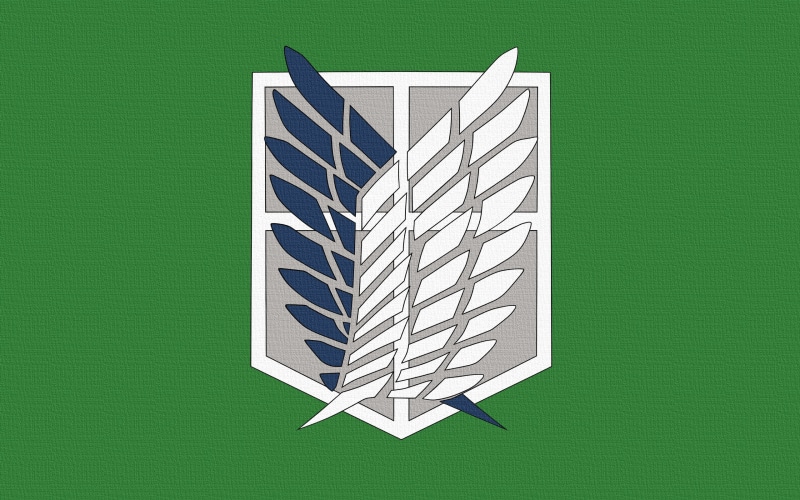 wings, studio shot, blue, white color, close-up, no people, leaving, education, shape, sign, Shingeki no Kyojin, green color, communication, architecture
