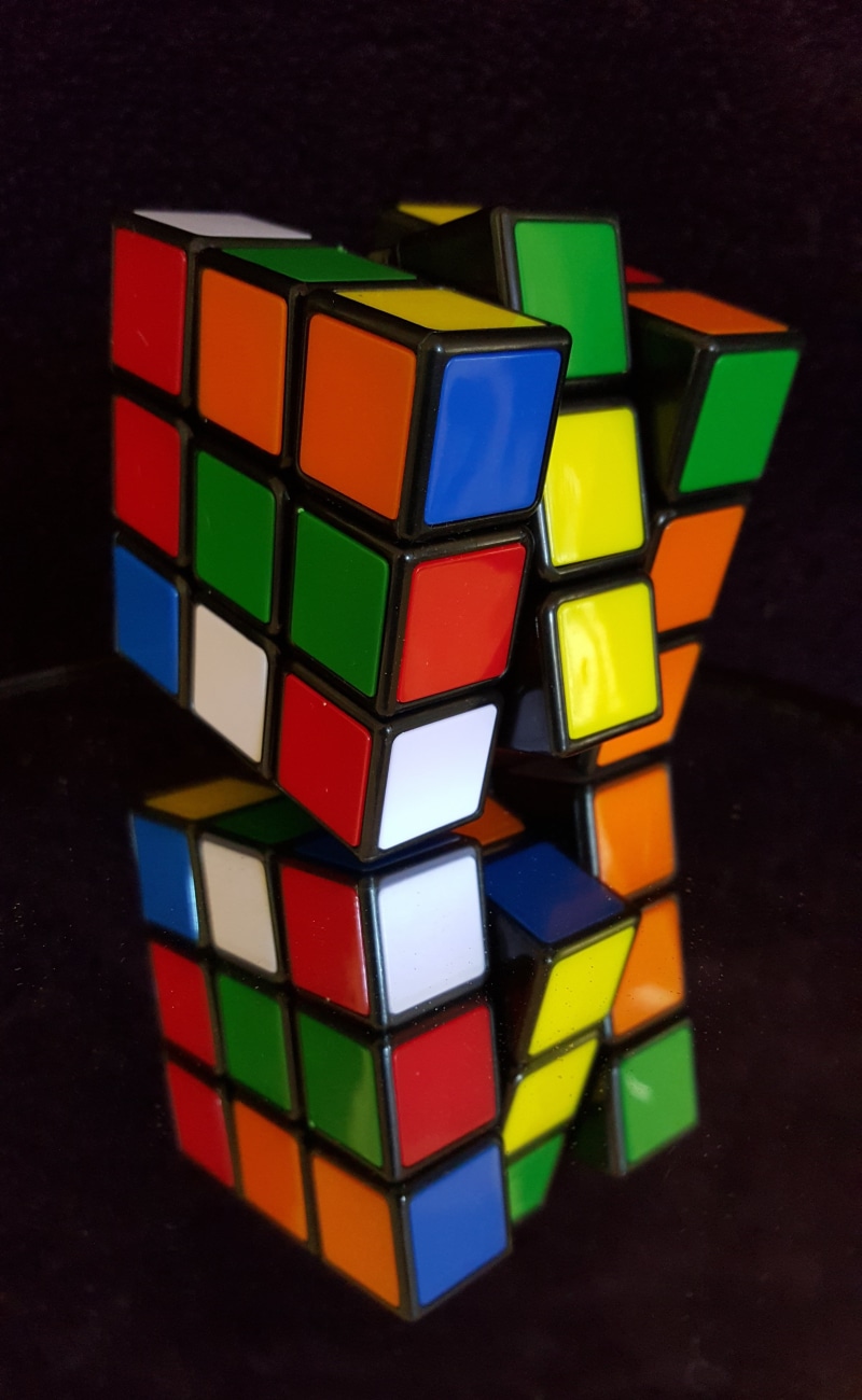 colors, indoors, block, 4K, rubik cube, rubiks cube, no people, large group of objects, square shape, close-up, game, rubik, shape, high angle view, geometric shape