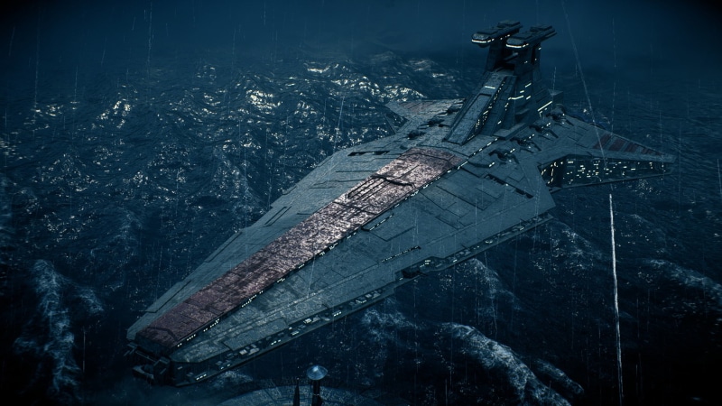 1080P, Venator-class Star Destroyer, Water, Rain, Star Wars Battlefront II (2017), Star Wars