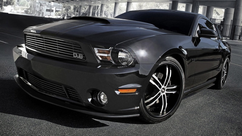 day, wealth, transportation, black, outdoors, stationary, mustang, vehicle, vintage car, reflection, motor vehicle, Ford, 1080P, black cars, luxury, no people