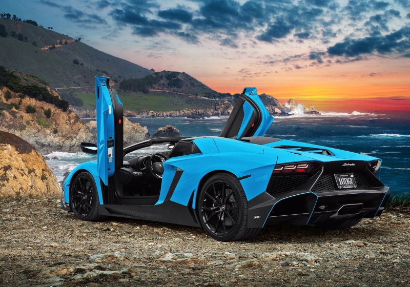 sea, Lamborghini Aventador LP720-4 50 Anniver, supercar, ocean, Aventador, lp, coast, 1080P, Lamborghini, Lamborghini Aventador, photoshop