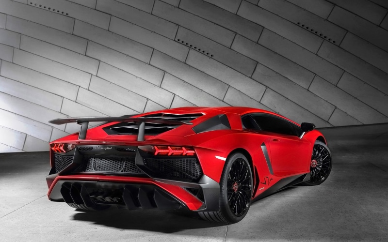 indoors, racecar, day, sports car, transportation, city, car, Lamborghini Aventador, high angle view, built structure, Lamborghini Aventador LP750-4 Superveloce
