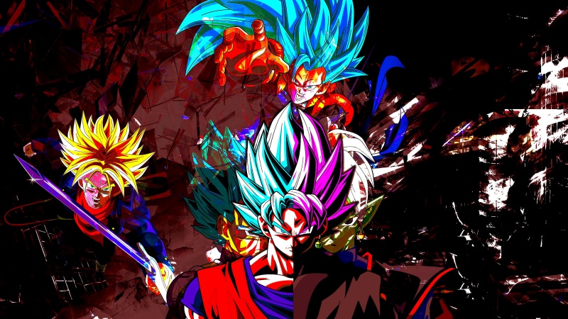 Dragon Ball, Black (Dragon Ball), Super Saiyan, Goku, Vegeta (Dragon Ball), Super Saiyan Rosé, Super Saiyan Blue, Gogeta (Dragon Ball), 4K, Vegito (Dragon Ball)