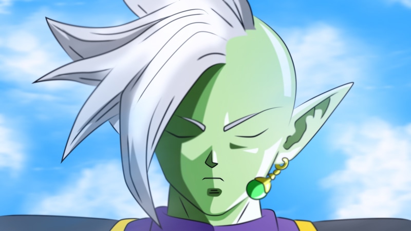 close-up, outdoors, low angle view, Zamasu, day, human representation, no people, Dragon Ball Super, green color, 2K, cloud - sky, representation, Dragon Ball