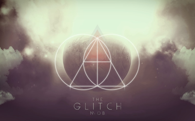 The Glitch Mob, clouds, 1080P, brown, triangle, planet, minimalism