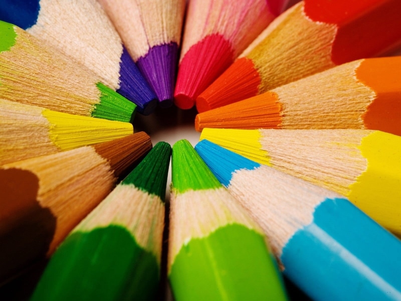 vibrant Color, full frame, pencils, crayon, no people, large group of objects, color Image, art and craft equipment, craft, yellow, close-up, art and craft