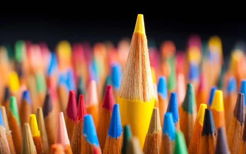 wood - material, multi colored, 2K, Green, no people, variation, lot, pen, focus on foreground, Colored, choice, colored pencil, Pencils, Yellow, pencil