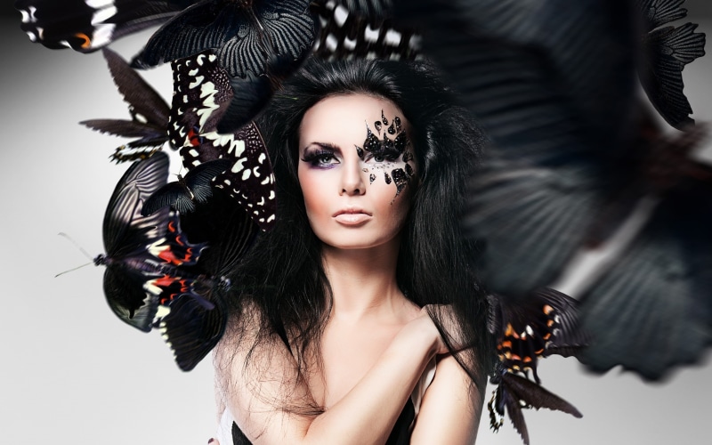 Makeup, Butterfly, Design, Photoshop, Face, Girl, 2K, Creative