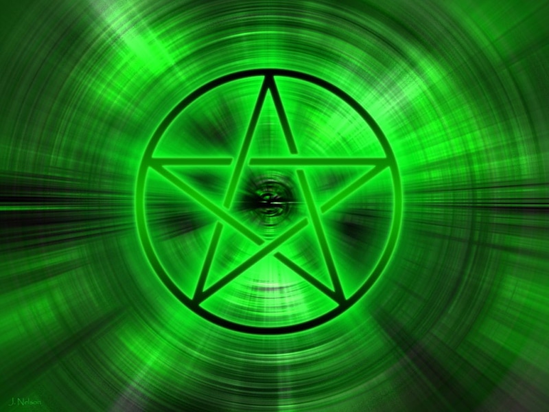 sign, Pentagram, Green, 480P, hd, art, Matrix, abstract