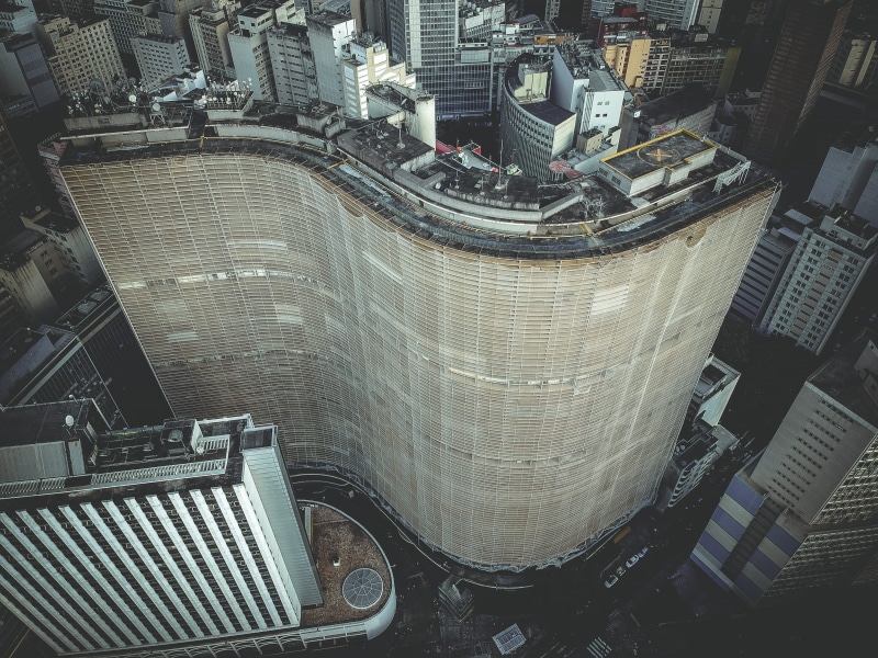 day, transportation, building, cityscape, high angle view, tall - high, outdoors, urban, mode of transportation, tower, dark, city, photography, curve