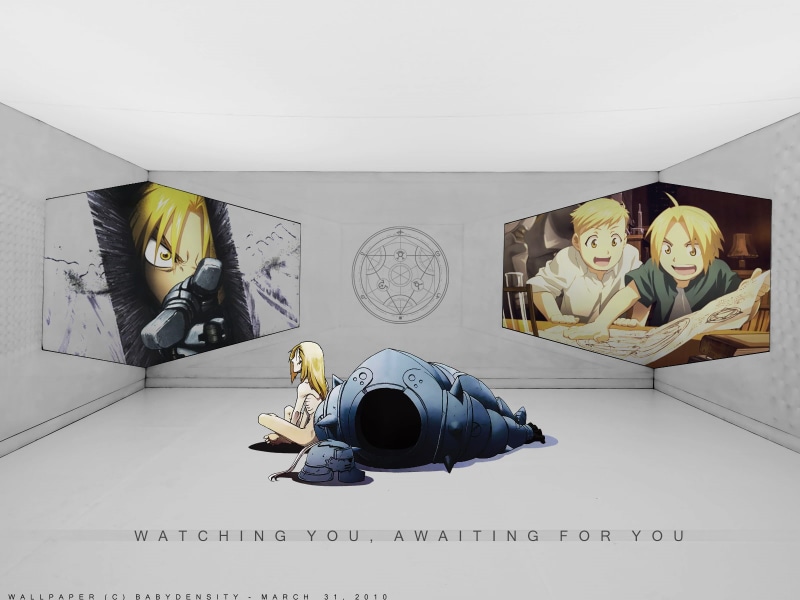 Full Metal Alchemist, architecture, clothing, art and craft, wall - building feature, publication, no people, built structure, Rockbell Winry, Elric Alphonse