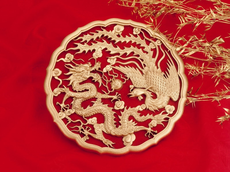 pattern, insignias, colored background, no People, studio shot, chinese new year, 720P, celebration, food and drink, still life, thailand, red background