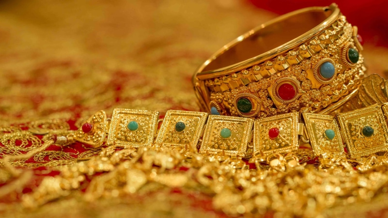 ring, holiday, gold, necklace, bahrain, luxury, no people, gold ring, close up, celebration, indoors, decoration, art and craft, embroidery, carousel, bahraini gold