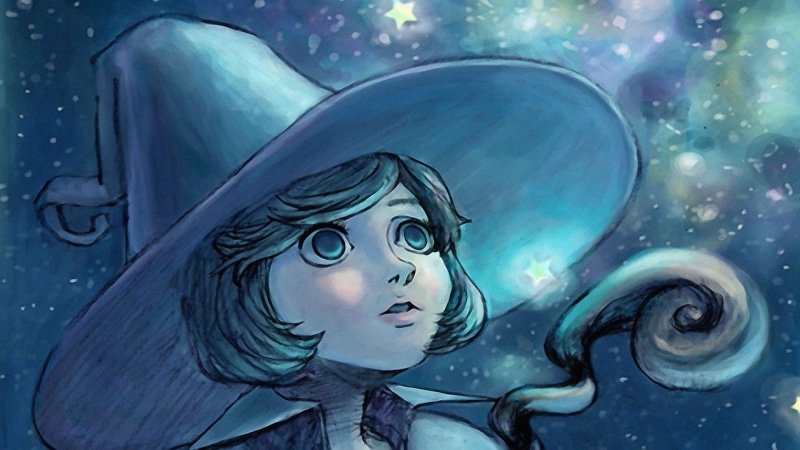 water, fantasy, silver colored, people, illustration, nature, representation, indoors, blue, hat, looking, Schierke, digital composite, art and craft, witch