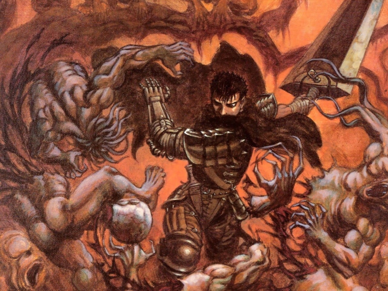 male likeness, warrior, sword, creativity, Guts, belief, angel, illustration, craft, Berserk, history, religion, close-up, 720P, human representation