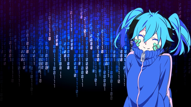 Ene Vocaloid, blue hair, 1080P, binary, Kagerou Project, anime girls, Vocaloid, Takane Enomoto