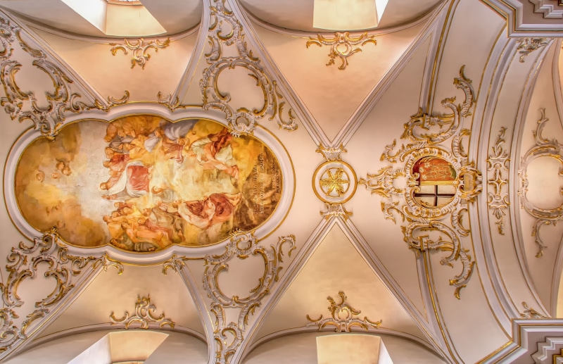 historically, ornament, 5K, food, gold, lighting equipment, crockery, food and drink, indoors, kitchen utensil, building, no people, parish church, vault