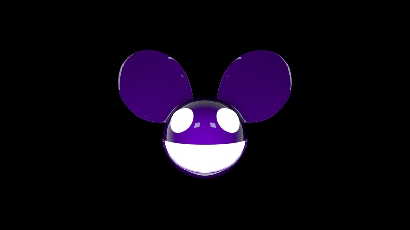 no people, deadmau5, electricity, indoors, electric lamp, dark, illuminated, music, studio shot, electric light, logo, black background, mickey, white