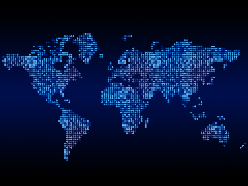 abstract, earth, digitally Generated Image, communication, planet - Space, squares, black background, corporate business, cartography, globe - Man Made Object