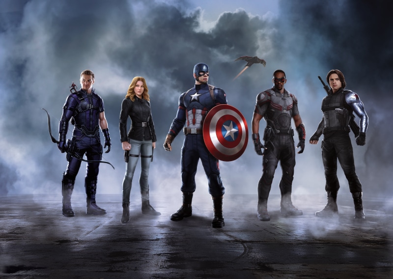 Black Widow, young adult, men, Bucky Barnes, front view, coworker, Chris Evans, mid adult, Natasha Romanoff, Captain America, Paul Rudd, rain, The first avenger: the Confrontation