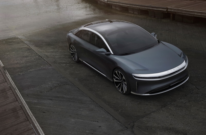 sedan, road, Lucid Air Prototype, 4K, black, 2017, 4K, daytime, asphalt, gray