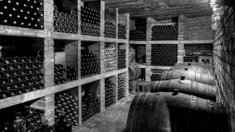 abundance, barrels, alcohol, cellar, monochrome, no people, wine cellar, shelf, arrangement, stack, shelves, bottle, order, wine, rack, container, cork
