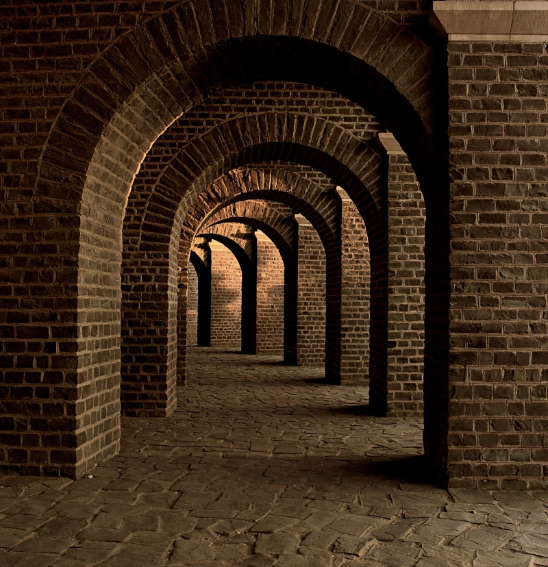 2K, tunnel, germany, xanten, arches, vaulted cellar, places of interest, day, indoors, photo, cellar speed, no people, abbey, brick wall, brick, hallway
