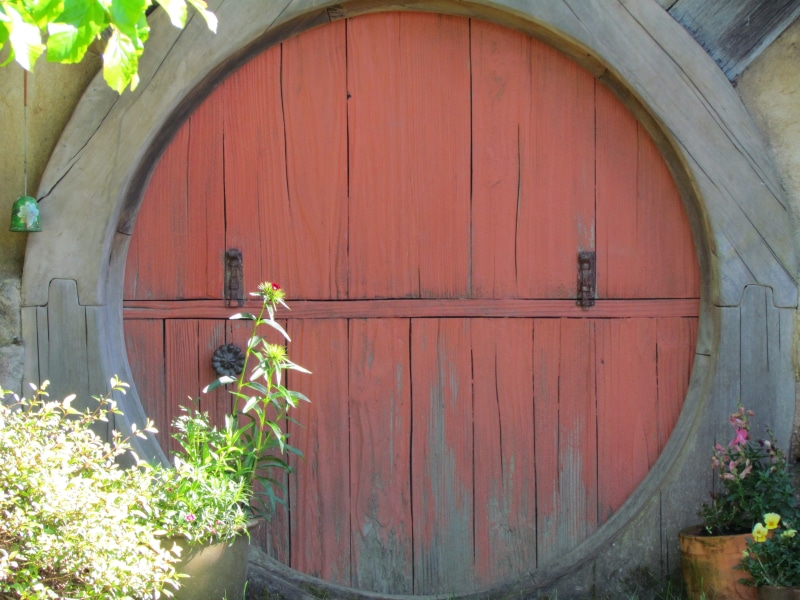 film location, new, plant, zealand, movie set, lord, new zealand, matamata, nature, travel, green color, built structure, security, hobbit, day, Door, rings