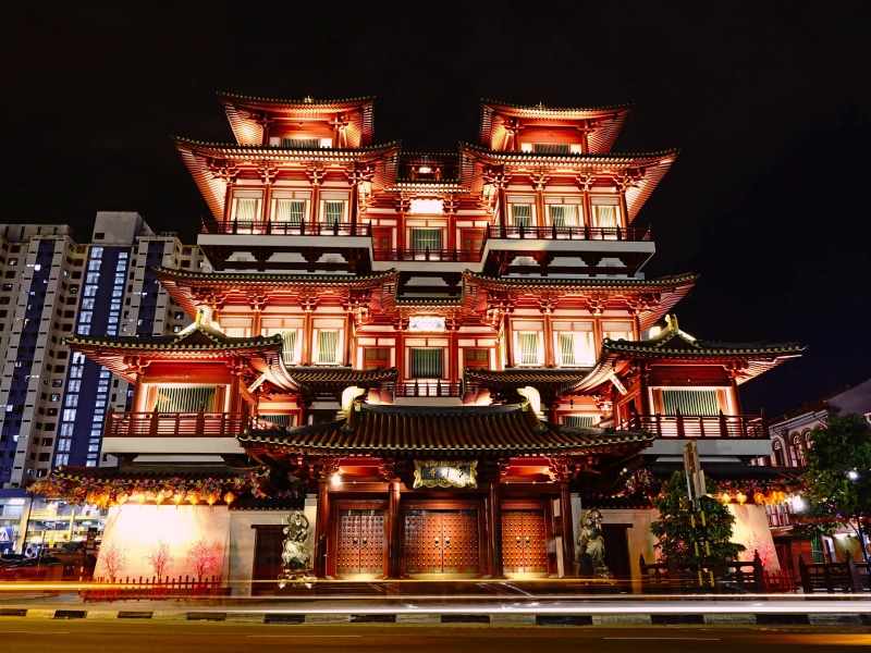 chinatown, nature, residential district, building, historical, place of worship, pagoda, built structure, ornate, religion, praying, red, building exterior