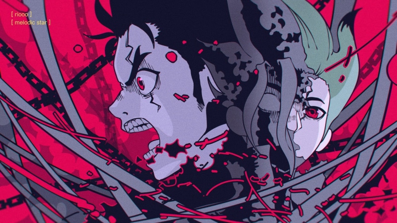Senku Ishigami, 1080P, Anime, Red Eyes, Dr. Stone, Taiju Oki