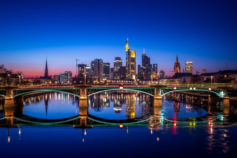 5K, 4K, Frankfurt, Germany, Nightscape