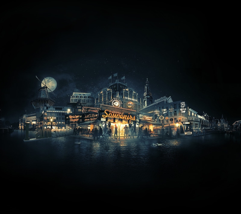 building exterior, travel destinations, 4K, dark, nature, water, arts culture and entertainment, built structure, night, 4K, Cityscape, architecture, amusement park