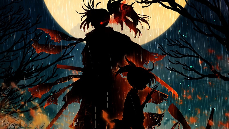 Dororo (Anime), Anime, Dororo (Dororo), Moon, Dororo, 4K, Red Eyes, Hyakkimaru (Dororo), Black Hair