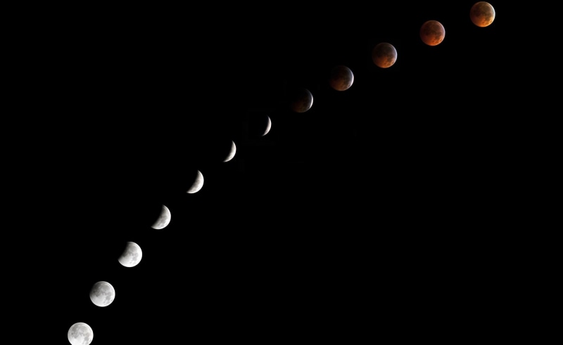 sphere, no people, Phases, close-up, full moon, change, 2K, natural phenomenon, moonlight, tranquility, crescent, outdoors, copy space, Space, eclipse