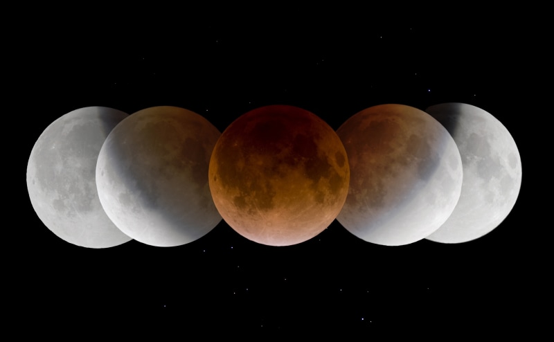 copy space, 4K, Phases, black background, nature, sky, night, outdoors, astronomy, Space, moon surface, digital composite, no people, eclipse, illustration
