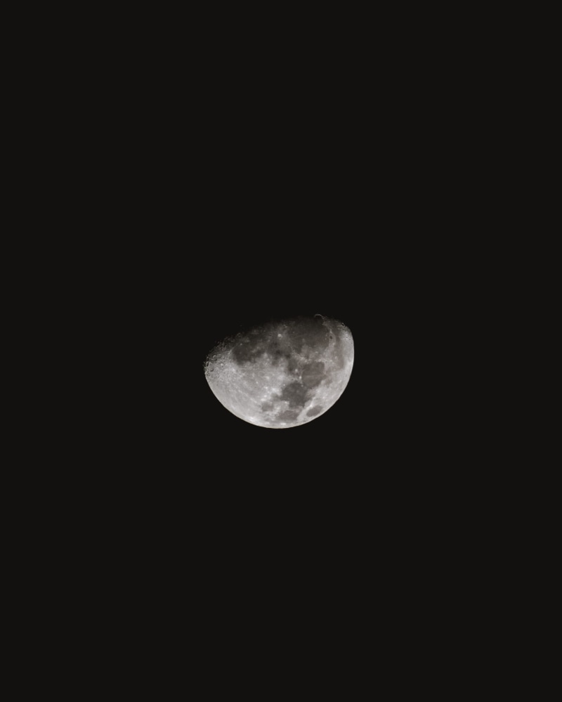 half, space and astronomy, space, beauty in nature, clear sky, 2K, astronomy, sky, idyllic, moonlight, scenics - nature, low angle view, moon, dark, phased