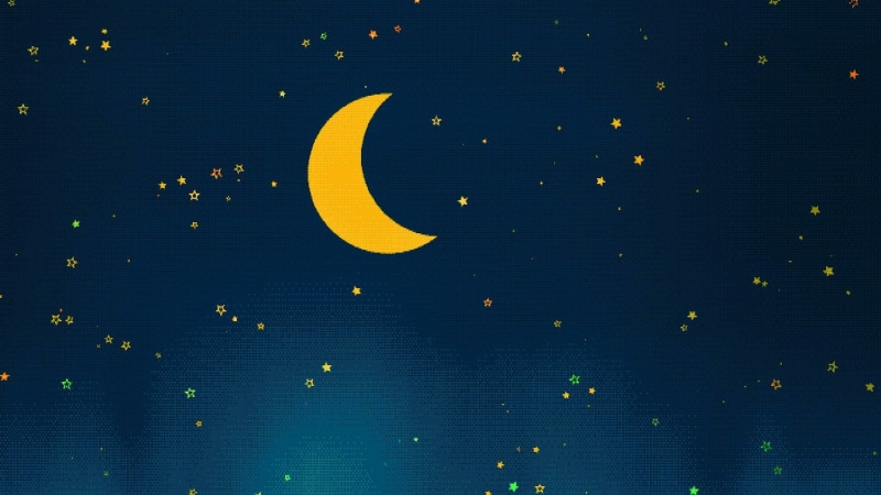 1080P, stars, moon, luna