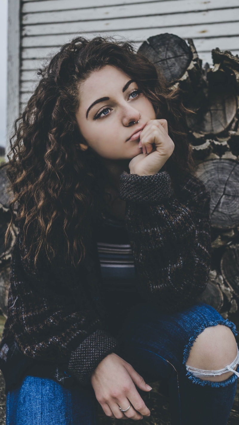 portrait, young women, brown hair, 2K, beautiful woman, young adult, long hair, pierced septum, brunette, women, beautiful people, beauty, smiling, hairstyle