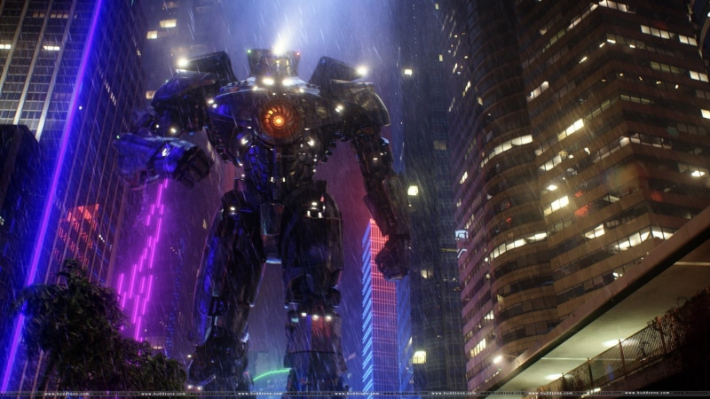 outdoors, purple, movies, tall - high, night, building exterior, low angle view, danger, building, skyscraper, technology, office, Pacific Rim, lighting equipment