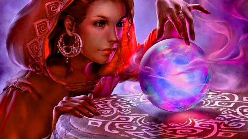 beautiful woman, beauty, Woman, looking at camera, body paint, Fantasy, Crystal Ball, silver colored, studio shot, Magic, indoors, portrait, red, adult
