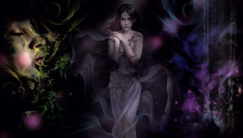 girl, gypsy, night, face, dress, anime, character, female, 720P